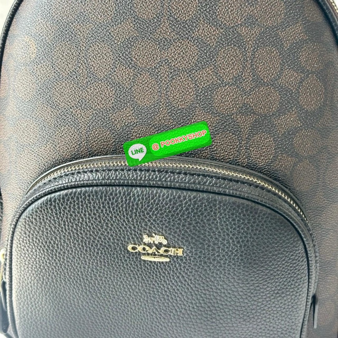 Coach Court Backpack In Signature Canvas 🔖กระเป๋าเป้สะพายหลัง ขนาดกำลังดี สะพายได้ทุกโอกาส 🔖วัสดุ : หนังแคนวาส ตัดหนังแท้ 🔖เปิด-ปิดแบบซิป ด้านในมีกระเป๋าซิปและกระเป๋าอเนกประสงค์ ปิดด้วยซิปคู่ มีซับในผ้า มีช่องซิปด้านนอก 🔖สา