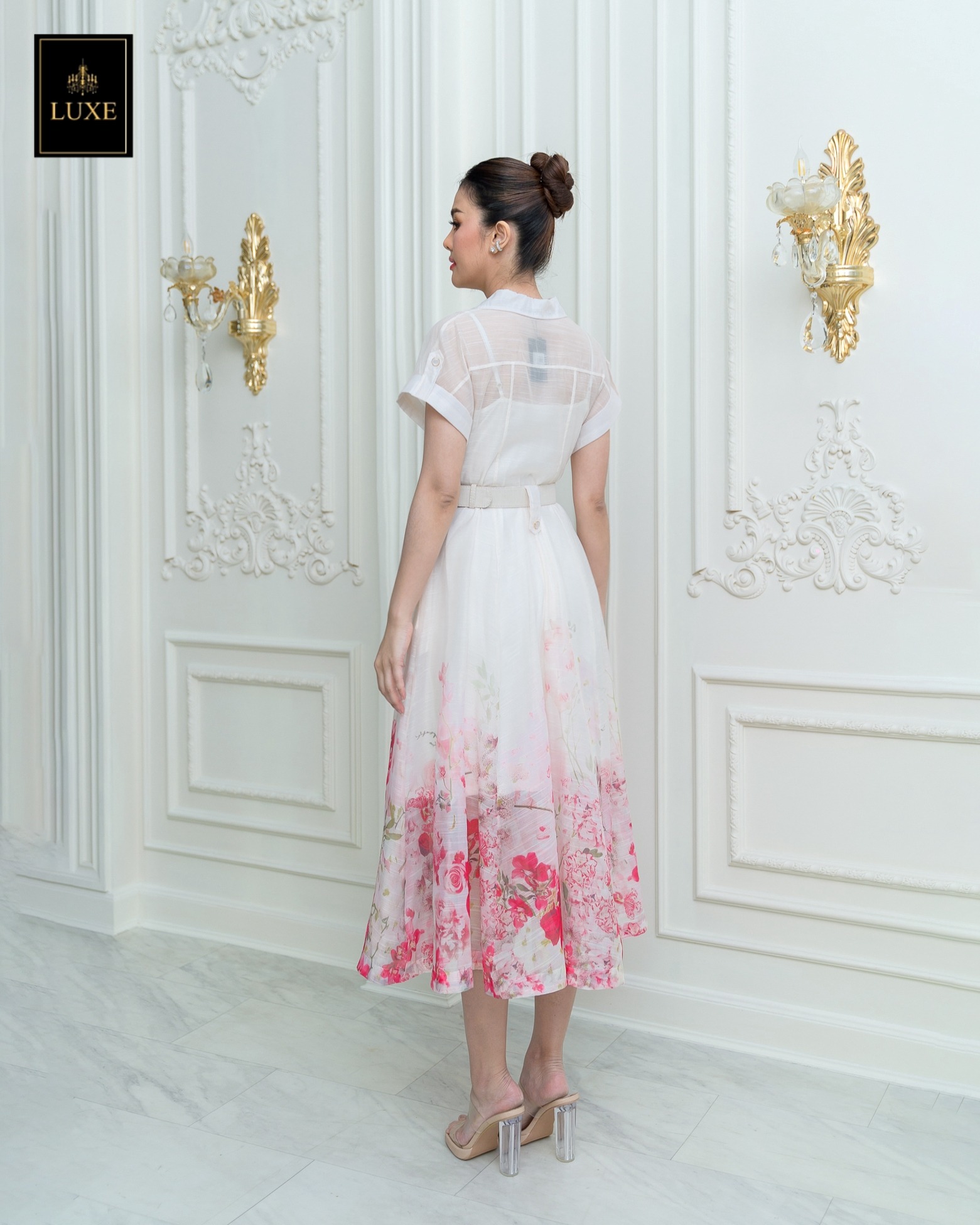 เดรสแฟชั่น เดรสเสื้อคอปกเทเลอร์ แต่งกระเป๋าสองข้าง