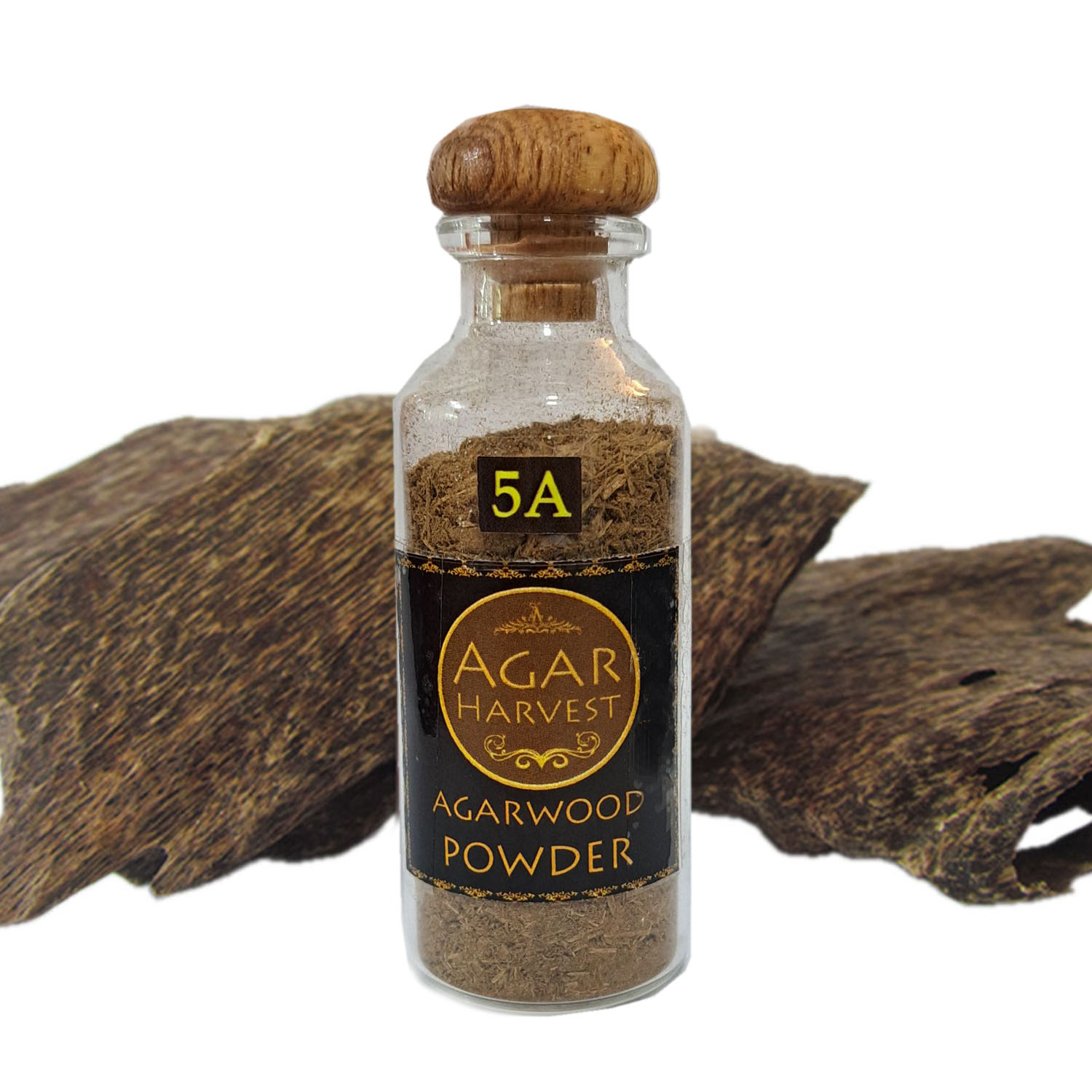 AgarHarvest ไม้หอม อโรม่า ไม้หอมมงคล ปรับอากาศ ผงไม้กฤษณาบด แท้ Agarwood Powder 5A Grade (Super Grade) 1 ขวด 12 กรัม