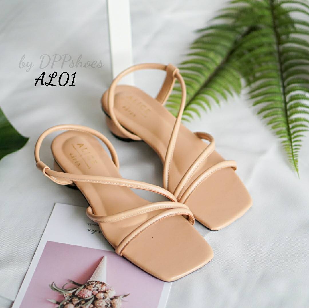 New พร้อมส่ง รองเท้ารัดส้น หนังนิ่ม พื้นมีกันลื่นในตัว น้ำหนักเบา ส้นทรงกลม สูง1นิ้ว ทรงสวยมาก