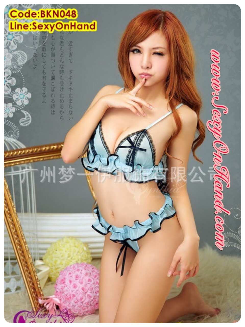 ดบิกินี่ Bikini ชุดทูพีซ ลูกไม้ซีทรู สีฟ้าคราม ขลิบขอบดำ แต่งสายแหวกหน้าอก กางเกงในแต่งระบายกระโปรงในตัว แต่งสายเก๋ๆ ช่วงเอว สวยเอ๊กซ์ เซ็กซี่ เปรี้ยวจี๊ดส์เข็ดฟัน เนื้อลูกไม้ เกรดพรีเมี่ยม สัมผัสนุ่มมากๆเลยคะ