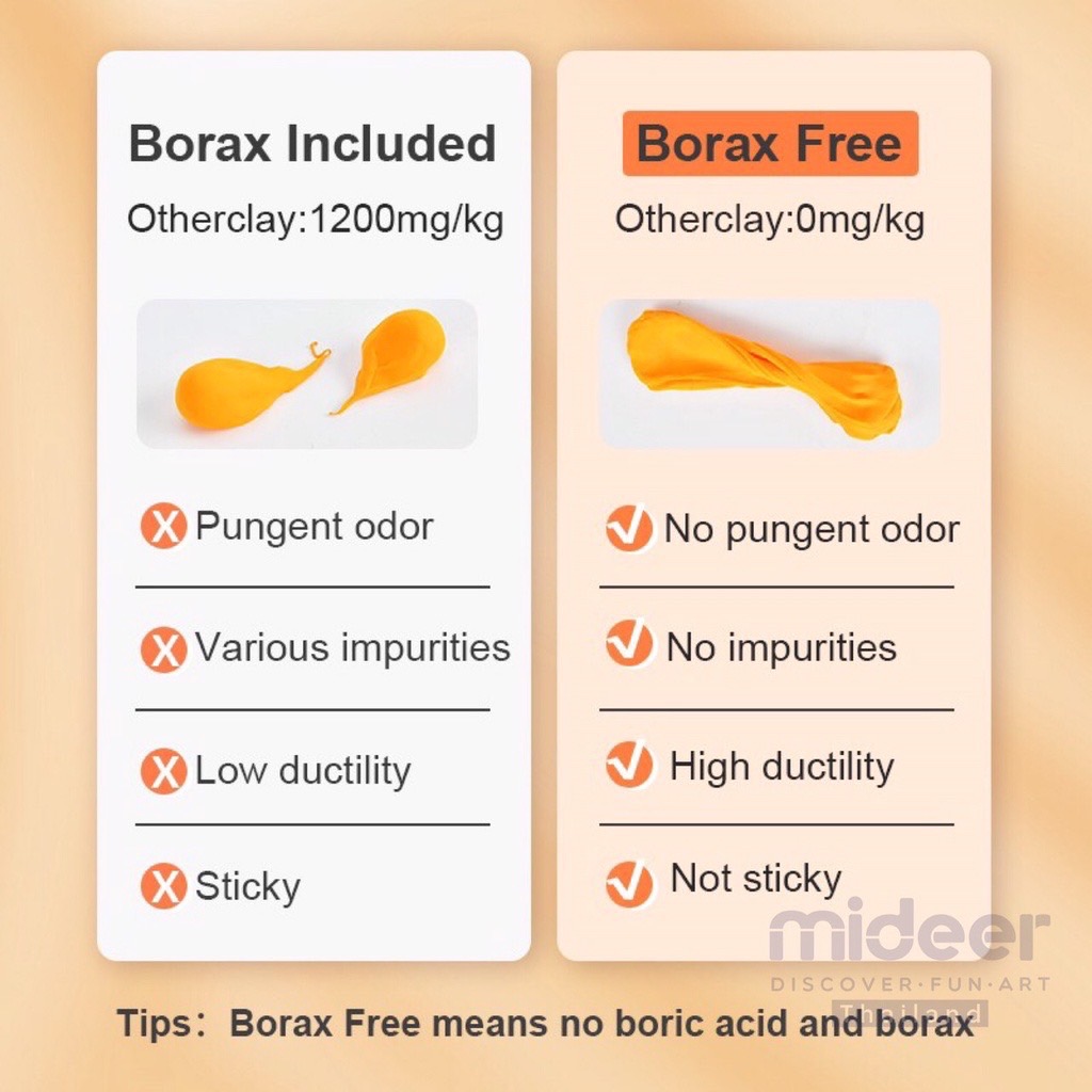 Mideer มิเดียร์ BORAX FREE CLAY 6 colors เพลย์โดปั้นสนุกมือ 6 สี