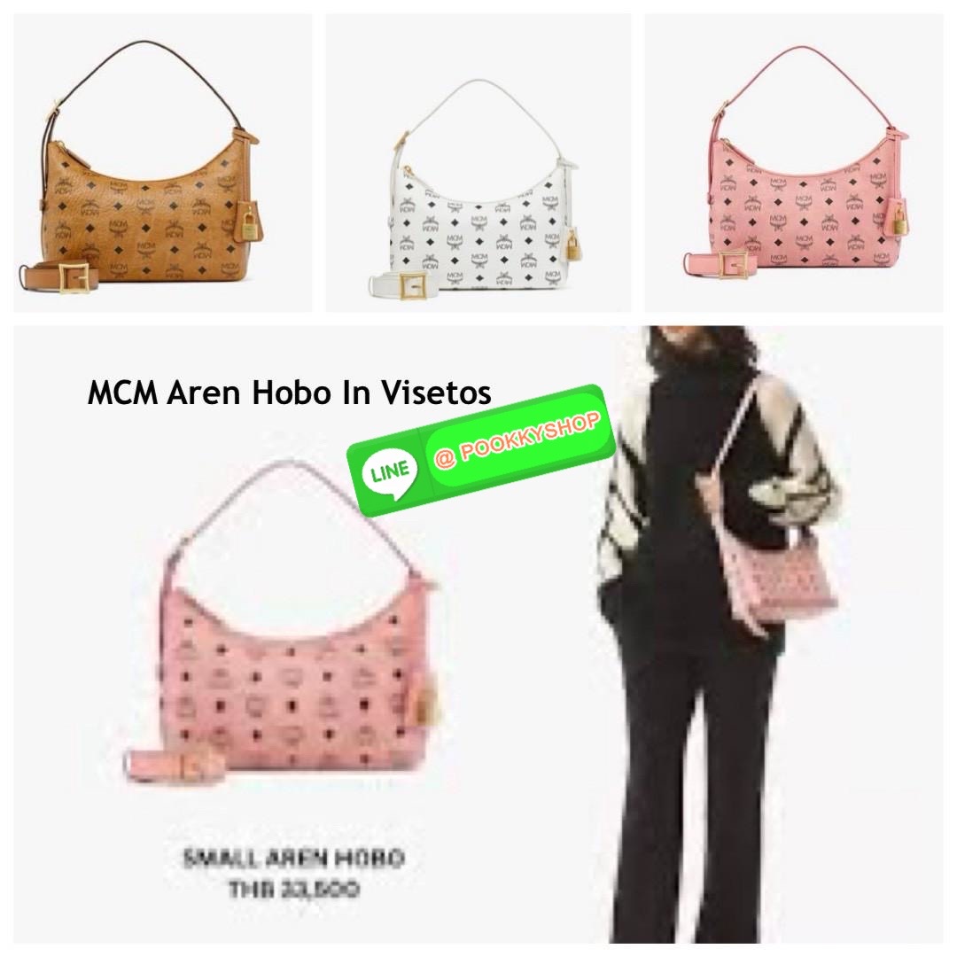 MCM Aren Hobo In Visetos กระเป๋าสไตล์คลาสสิก โดดเด่นด้วยรูปลักษณ์ ที่สามารถสะพายขึ้นไหล่ และยังมีสายสะพายเพิ่มให้1เส้น ต่อเป็นสายยาวสะพายพาดลำตัวได้ ฝากกระเป๋าเปิดปิดด้วยซิป แต่งดีเทลแท็กหนังที่ถอดออกได้และกุญแจพร้อมลูกสลักโลโก้