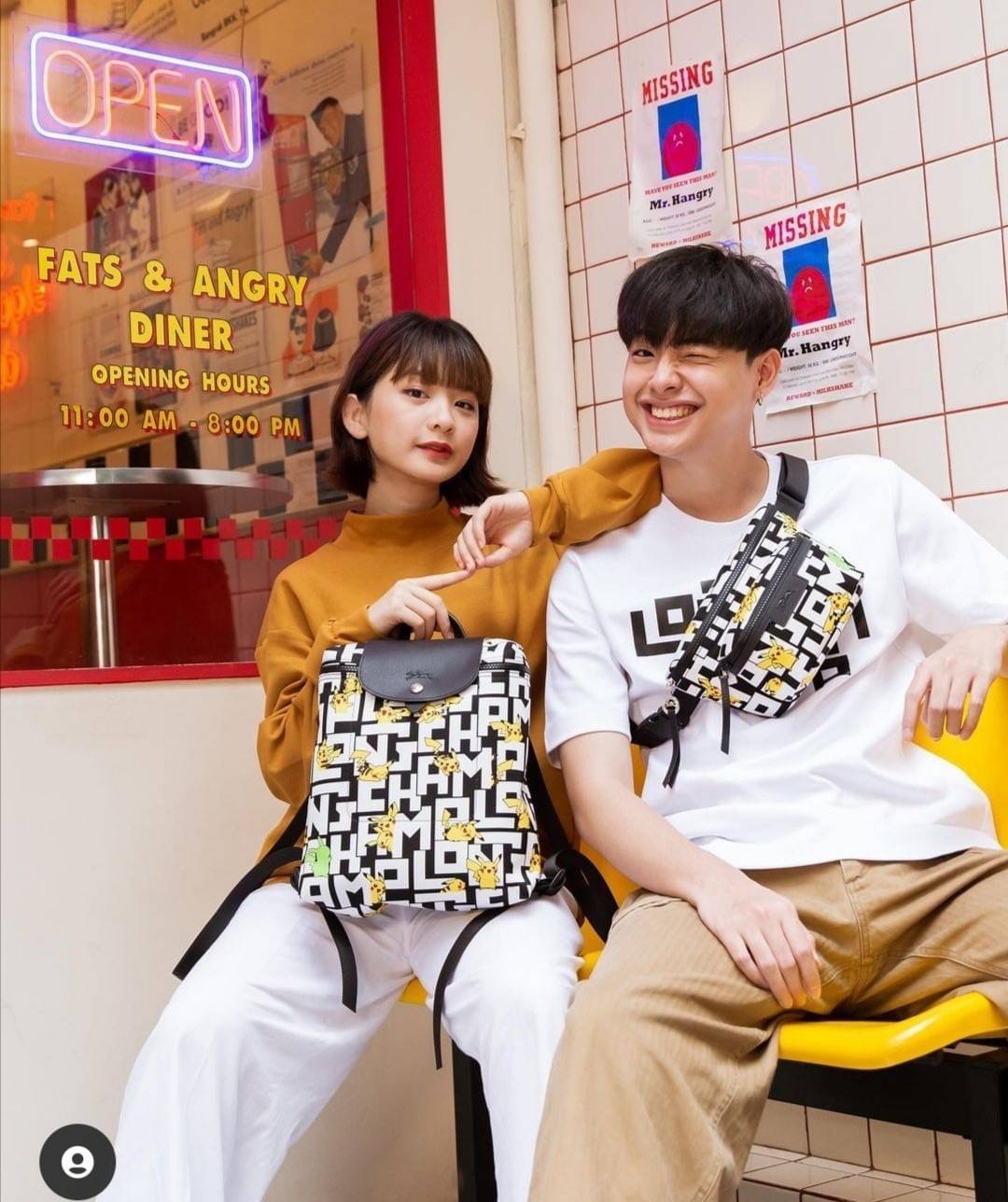 LONGCHAMP LE PLIAGE COLLECTION POKEMON BACKPACK เป้สะพายสไตล์ Le pliage ที่มี "ปิกาจู" ไปวิ่งเล่นอยู่บนกระเป๋าที่ออกมาเป็นซีรีส์ซะเลย