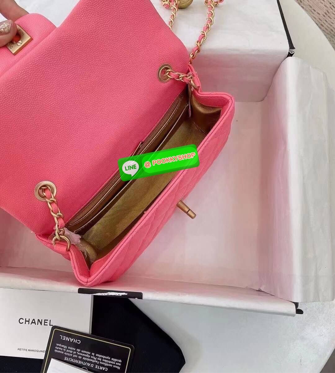 Chanel MINI FLAP BAG CAVIAR Leather GOlD tone hardware