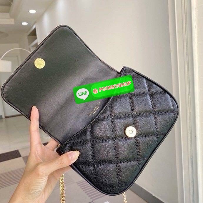 🖤 Tory Burch Willa Mini Top Handle Bag💚 • กระเป๋าหนังแท้เย็บลาย Diamond Quilt พร้อมโลโก้ Tory Burch สีทองกลางใบ • ทรง Mini Top Handle ถือได้ สะพายได้ สายโซ่ทองถอดได้ ปรับเป็น crossbody ได้สบาย
