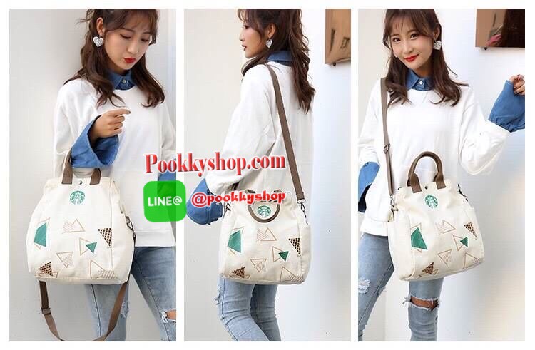 ReStock! พร้อมส่งอีกครั้งตามคำเรียกร้องค่ะ STARBUCKS COOLER BAG กระเป๋าถือหรือสะพายอเนกประสงค์ Limited Edition จาก STARBUCKS วัสดุ Canvas เนื้อหนาอยู่ทรงสวยแม้ไม่ใส่ของใบใหญ่กำลังดีน้ำหนักเบามาพร้อมหูหิ้วและสายสะพายยาวถอดได้เลื่อนปรับได้ เปิดปิดด้วยกระดุม