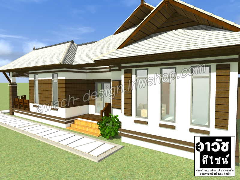 C0923 แบบบ้านชั้นเดียว 2 ห้องนอน