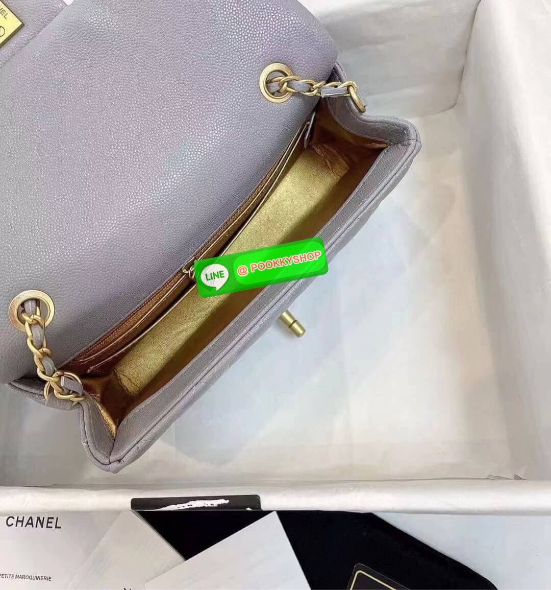 Chanel MINI FLAP BAG CAVIAR Leather GOlD tone hardware