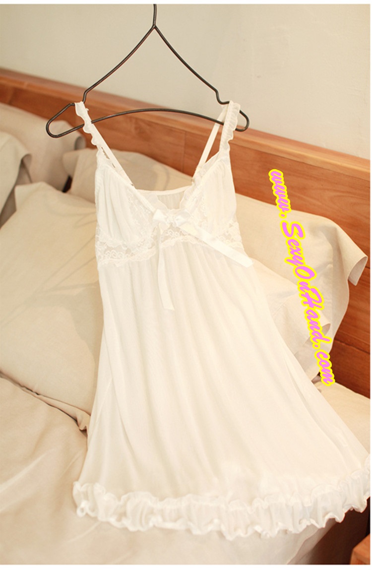 ชุดนอนซีทรู สีขาว เกรดพรีเมี่ยม งานหรู สินค้าญี่ปุ่น เกรดไฮโซ สุดๆ สวยใส ลุคนางฟ้ามากๆเลยคะ