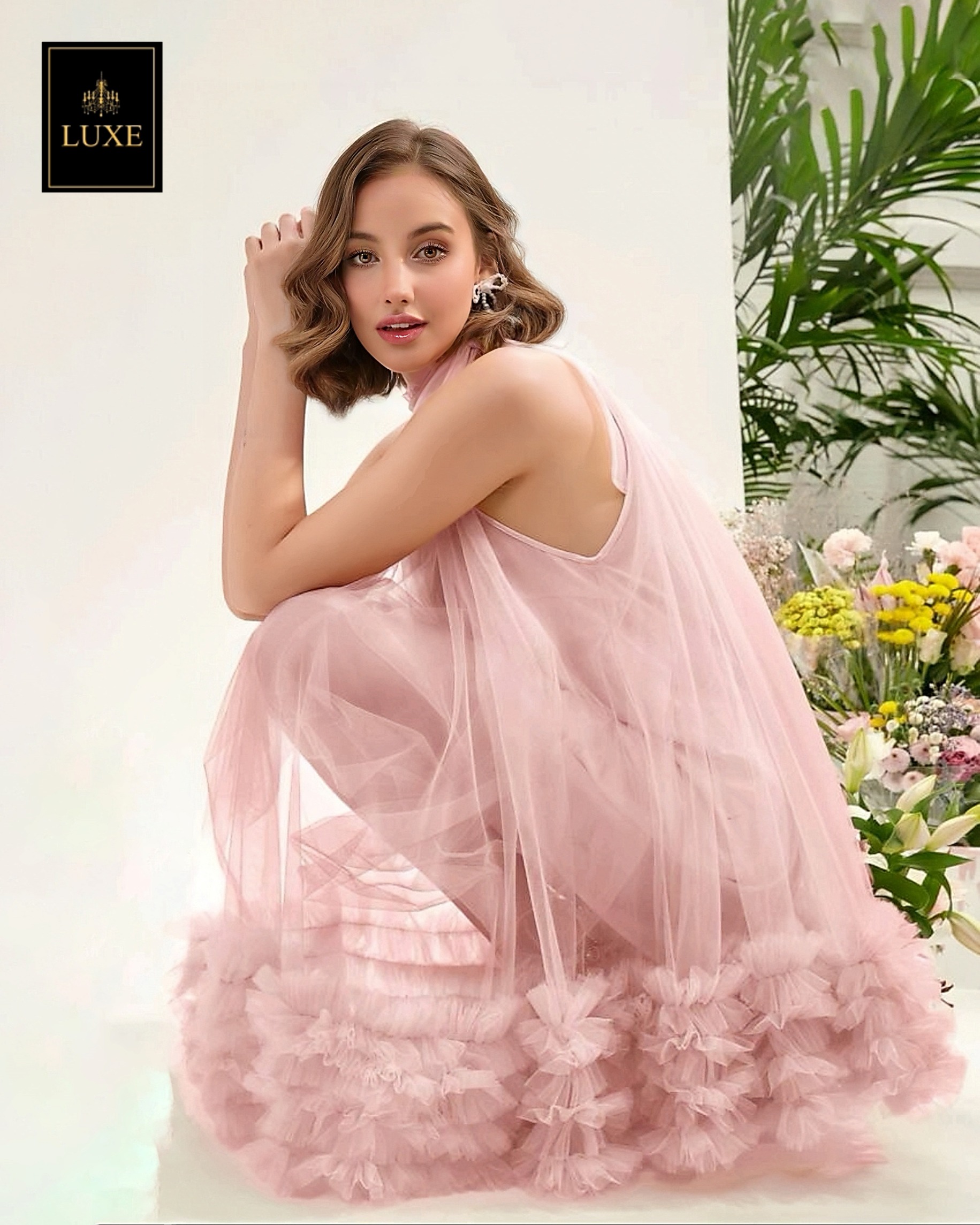 เดรสแฟชั่น เดรสเสื้อคอกลมแขนกุด กระโปรงบานทรงวงกลม