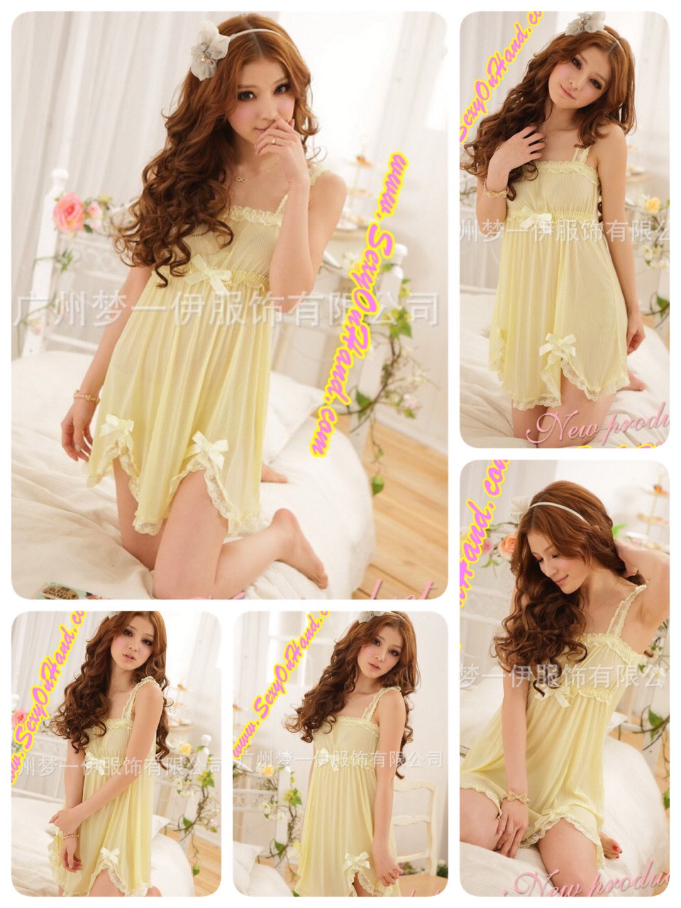 ชุดนอน คุณหนู ขุดนอนกระโปรง ชุดนอนสายเดี่ยวแฟชั่น สีเหลืองอ่อน เนื้อผ้ายืด Cottonผสม สเปนเด็กซ์ (Spandex) อย่างดี แบบชุดน่ารัก ใสๆหวานๆ แต่งเว้าชายพร้อมติดขอบระบาย เนื้อผ้ามีน้ำหนัก ทิ้งตัว นุ่มลื่น สวมใส่เย็นสบาย แบบชุดคุณหนูลุคหวานมากๆเลยคะ