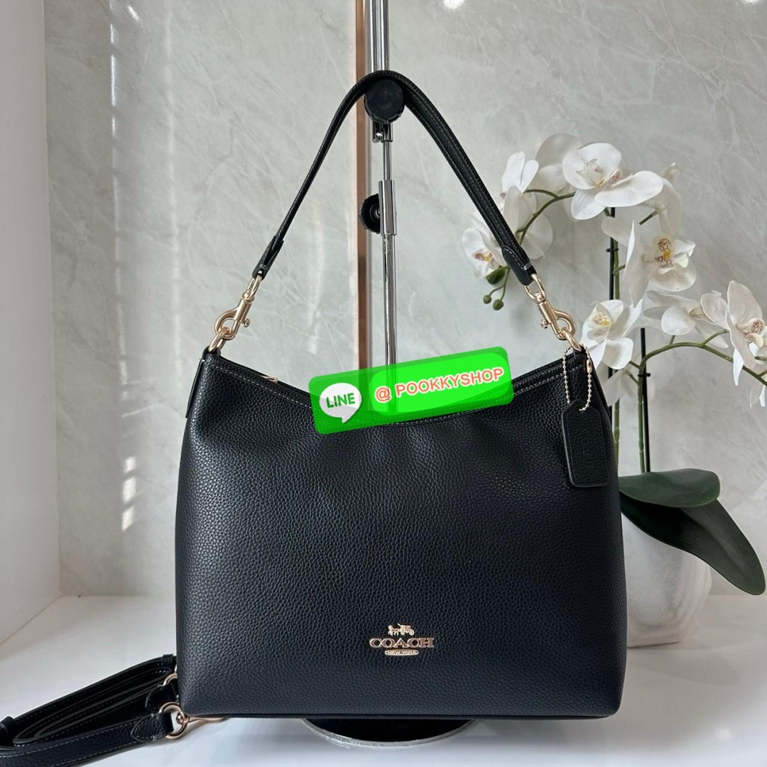 Coach Laurel Shoulder Bag Black CR148 🔖กระเป๋าสะพายข้าง/ไหล่ ทรง hobo สวยทันสมัยไม่มีเอาท์ 🔖วัสดุ : pebble leather 🔖เปิด - ปิด แบบซิปบน ภายในช่องโล่งกว้าง มีช่องรับแยกสองช่องมีซิปหนึ่งช่อง จุของได้เยอะ