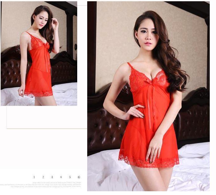 ซ็ทชุดนอน ชุดคลุมนอนเซ็กซี่ เซ็ทชุดนอน สายเดี่ยว ซีทรู สีแดง แต่งระบายขอบ และลูกไม้ เนื้อผ้าทิ้งตัว สวยหรู PREMIUM GRADE สวยหรู เซ็กซี่ เย้ายวนสุดๆคะ +G-string แต่งลูกไม้เข้าชุดคะ