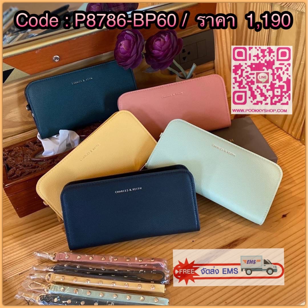 Charles & Keith Classic Zip Around Wallet กระเป๋าาสตางค์ใบยาว ซิปรอบ ด้านในมีช่องใส่บัตรหลายช่อง มีช่องใส่ธนบัตร และช่องซิปใส่เหรียญค่ะ มาพร้อมสายคล้องข้อมือ ตกแต่งด้วยหมุด