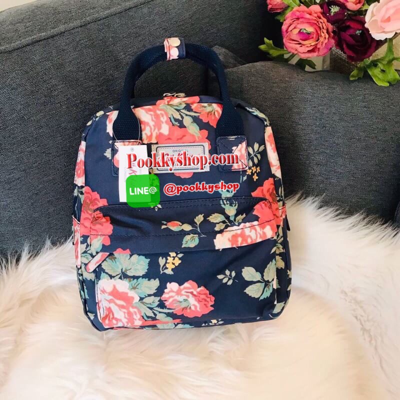 Best Seller !! Cath Kidston Multi Strap Backpack กระเป๋าสะพายเป้รุ่นมินิ แบรนด์ดังสไตล์วินเทจสุดฮิต วัสดุ Canvas เคลือบกันน้ำสามารถเช็ดทำความสะอาดง่าย เปิดปิดกระเป๋าด้วยซิปสะดวกใช้ ด้านหน้าประดับโลโก้แบรนด์สวยโดดเด่น พร้อมช่องซิปด้านหน้ากระเป๋าอีกหนึ่งช่อ
