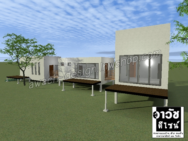 C0304 แบบบ้านพักอาศัย 1 ชั้น 3 ห้องนอน