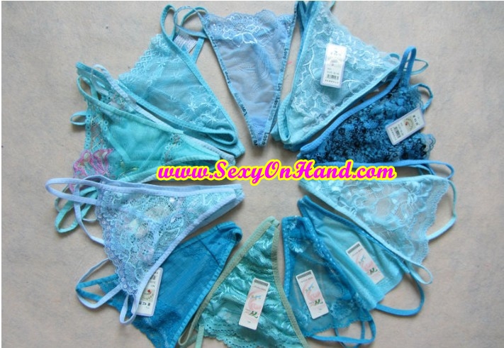 กางเกงใน G-string แต่งลูกไม้ (สีดำ ,ขาว ,ฟ้า ,ชมพู)