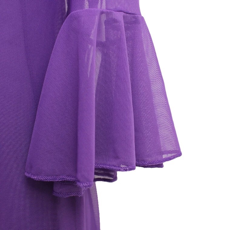 ชุดคลุม เซ็ท ชุดนอนสายเดี่ยว แต่งระบายเนื้อผ้าซีทรู สีม่วง ผ้าเกรดพรีเมี่ยม ทิ้งตัว สวยหรู มีน้ำหนัก