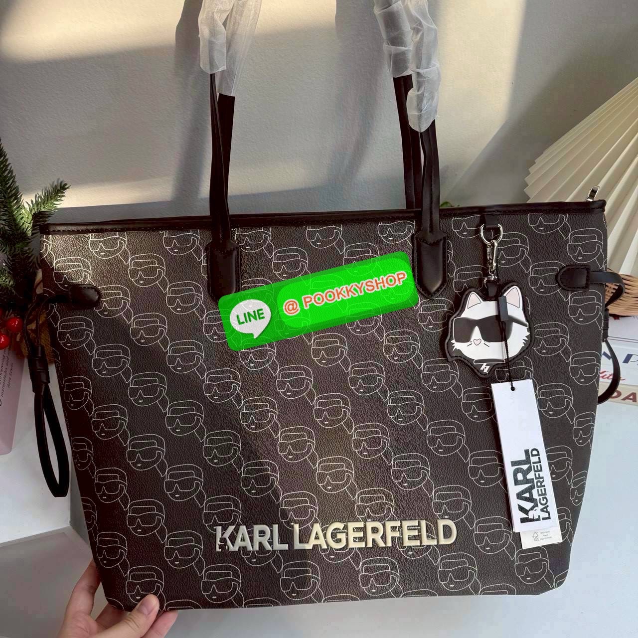 กระเป๋า Karl Lagerfeld Tote Bag งานสวยสุดๆ มาพร้อมพวงกุญแจ สุดน่ารัก