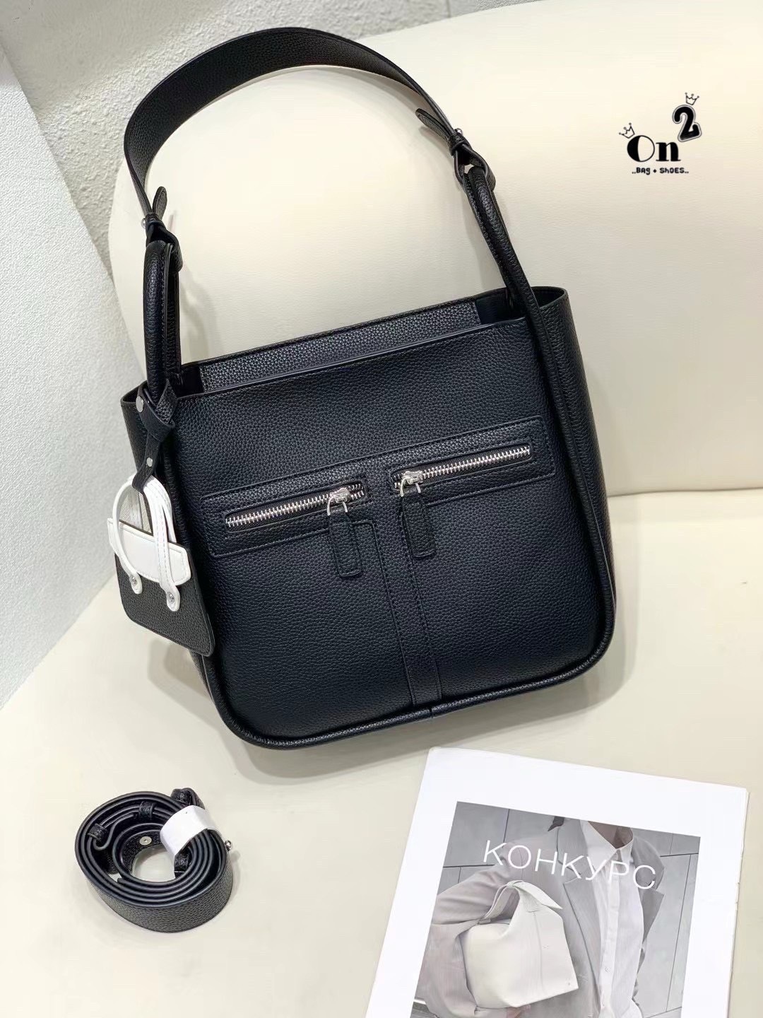 📣 Brick ซิปคู่ PU Bag 🔥 ▪️กระเป๋าสะพายไหล่ &สะพายข้าง วัสดุเป็นหนัง PU มีสายยาวให้ 1เส้น ทรงสวยมากก❤️