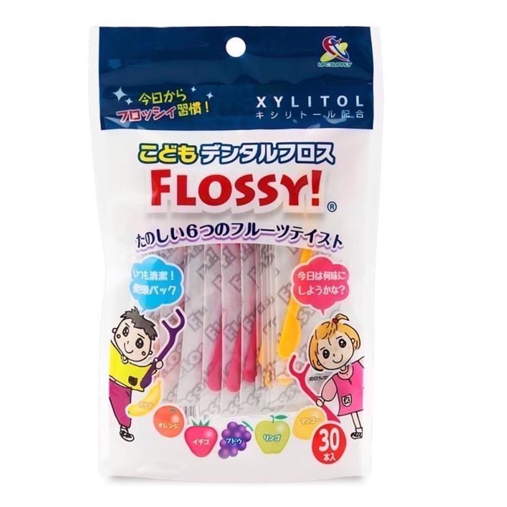 Flossy ไหมขัดฟันกลิ่นผลไม้ มีด้ามจับ