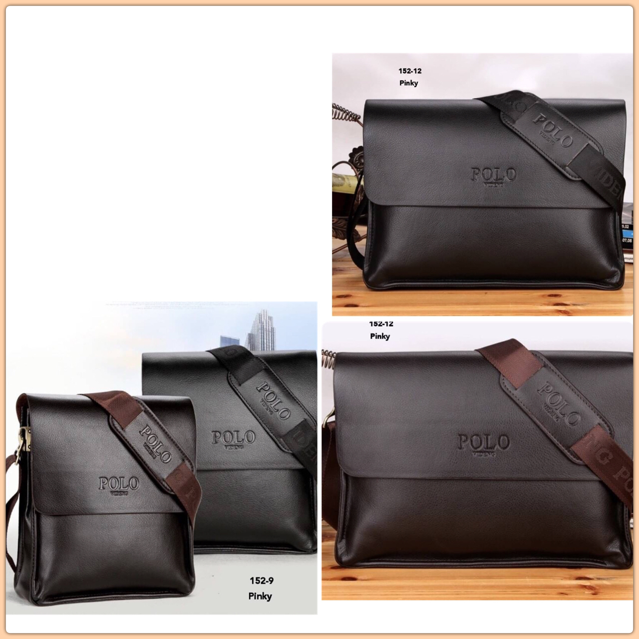 พร้อมส่ง 152-9 และ 152-12 กระเป๋าสะพายผู้ชาย 152-9 และ 152-12 งานนำเข้า polo ที่หนุ่มๆชื่นชอบ หนังดีมาก งานระดับไฮเอน สายสะพายหรู ดูดี มีหนังรอง ด้านในมีช่องใส่ของเยอะ ใช้แล้วดูดี ดูเท่ห์สุดๆ