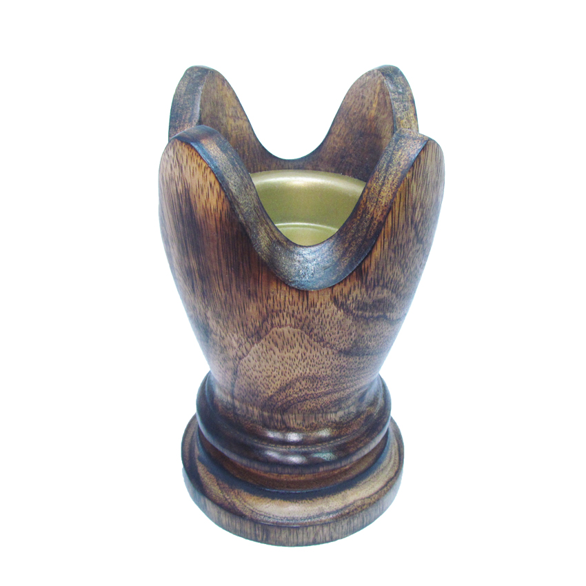 เตาเผาไม้หอม เตาเครื่องหอม ไม้กฤษณา ไม้จันทน์ กำยาน มดยอบ ชิ้นไม้ ยางไม้เรซิ่น ทำจากไม้เนื้อแข็งแท้100% + ไฟแช็คไอพ่น ไฟฟู่ หัวพ่น 1ชิ้น