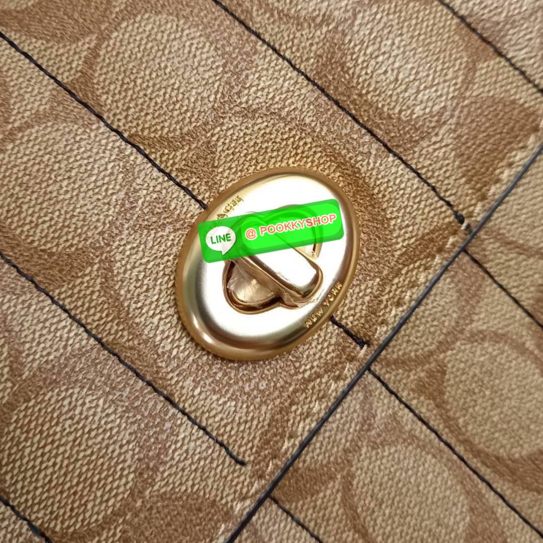 NEW IN💥>>รุ่นหายากก็มา แย่งกันแทบไม่ทัน🌺🌈//>>COACH MARLIE TOP HANDLE SATCHEL IN SIGNATURE CANVAS WITH QUILTING(COACH C5645) 🌺กระเป๋าถือ สะพาย วัสดุหนังแคนวาส ตัดขอบดีเทลด้วยหนังแท้ ขึ้นทรงสวยมากๆ //มีสายสะพายยาว