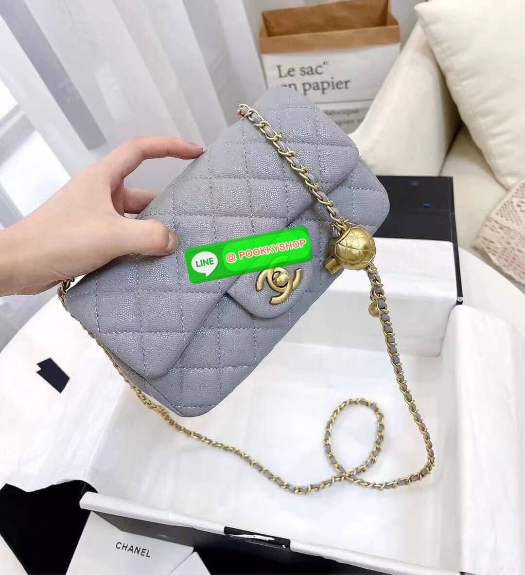 Chanel MINI FLAP BAG CAVIAR Leather GOlD tone hardware