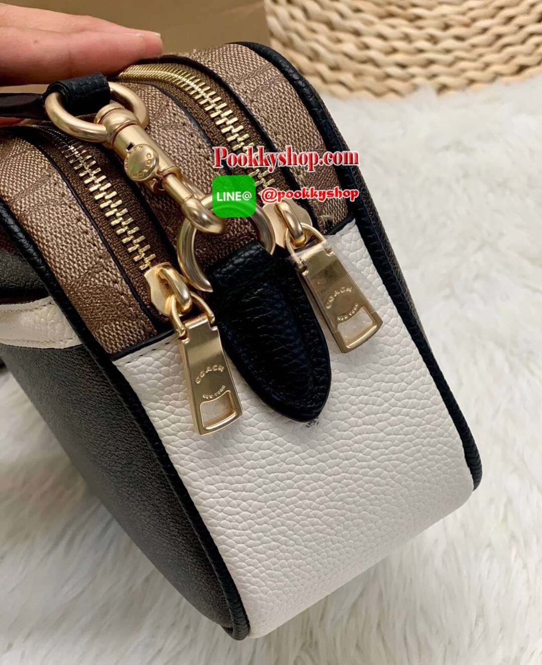 New arrival ! COACH JES CROSSBODY IN BLOCKED SIGNATURE CANVAS ((1767)) 🌈สินค้าออกใหม่ ใบจริงสวยหรูมากๆค่ะ! กระเป๋าสะพายครอสบอดี้ร์หรือสะพายข้างได้ หนังแท้อย่างดีค่ะ