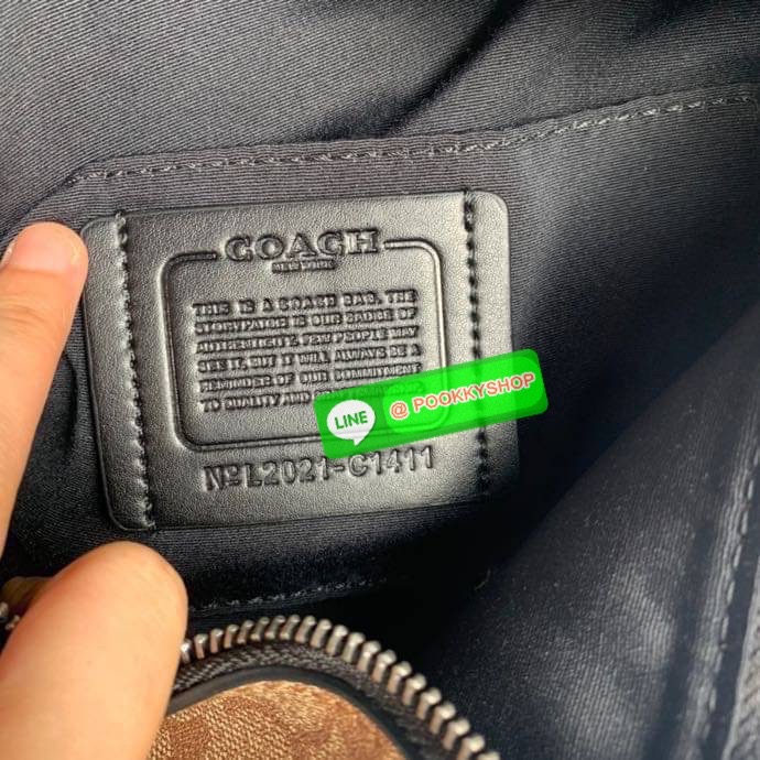 Coach GRADE BELT BAG IN SIGNATURE CANVAS (COACH C1411) Signature coated canvas and refined calf leather| Inside multifunction pocket| Zip closure, fabric lining| Outside zip pocket| Adjustable strap for wear at waist