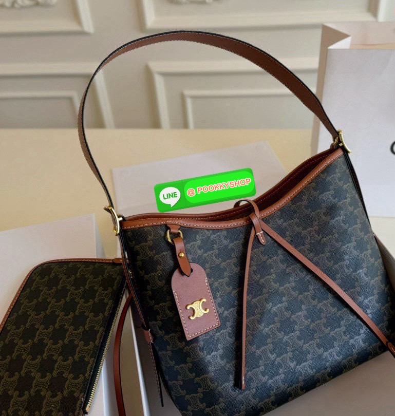 Celine Triomphe Tote Handbag / Celine Tote Bag / Celine Delightful Monogram Tote