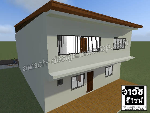 C0208 แบบอาคารพาณิชย์ 2 ชั้น 2 ห้องนอน