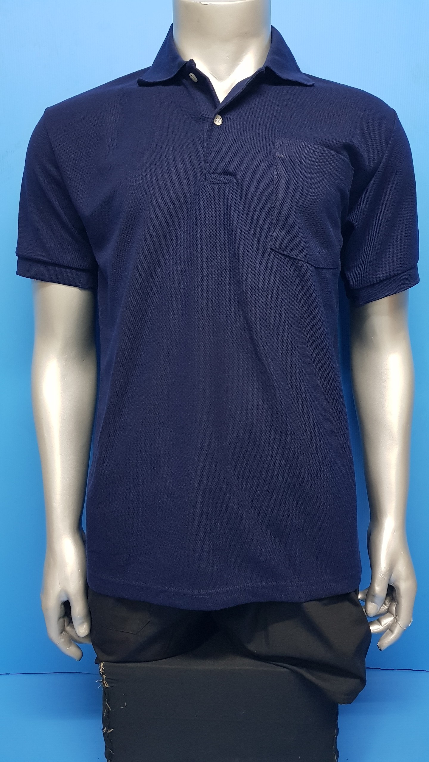 รหัส O40 : เสื้อยืดโปโลช่างสีกรมท่าล้วน