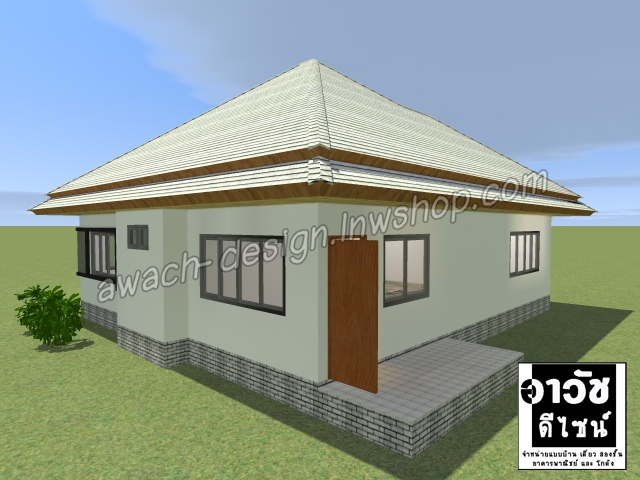 B105 แบบบ้านชั้นเดียว 2 ห้องนอน