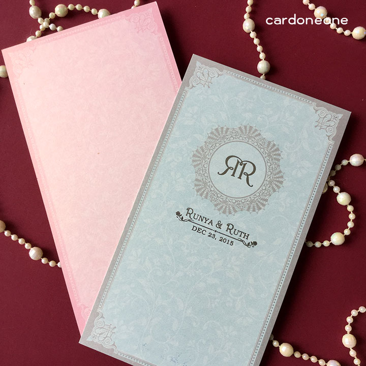 การ์ดแต่งงานวินเทจ กระดาษมุกแนวตั้ง