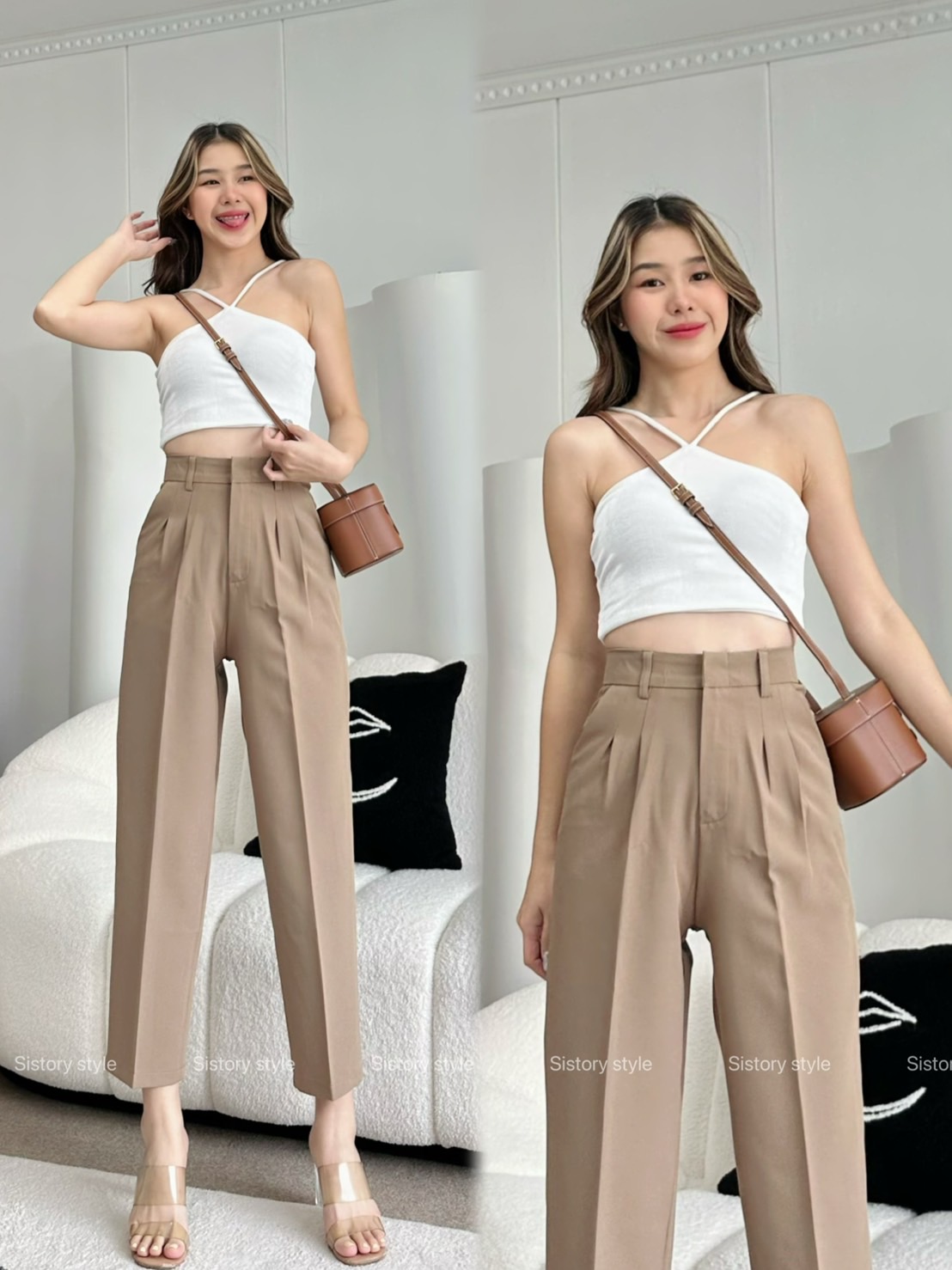 กางเกงแฟชั่น รุ่น Boy Basic pants ทรงบอยเบสิก “ ผ้า superpepe (ชุปเปอร์เปเป้) “