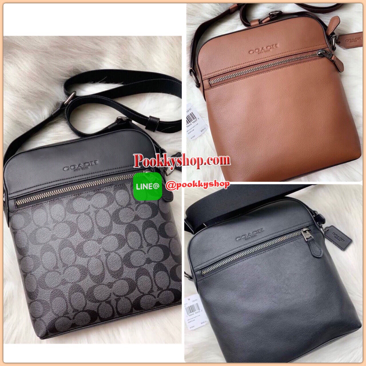 🌼พร้อมส่ง🌼 กระเป๋าผู้ชาย Coach F68014 Houston flight bag