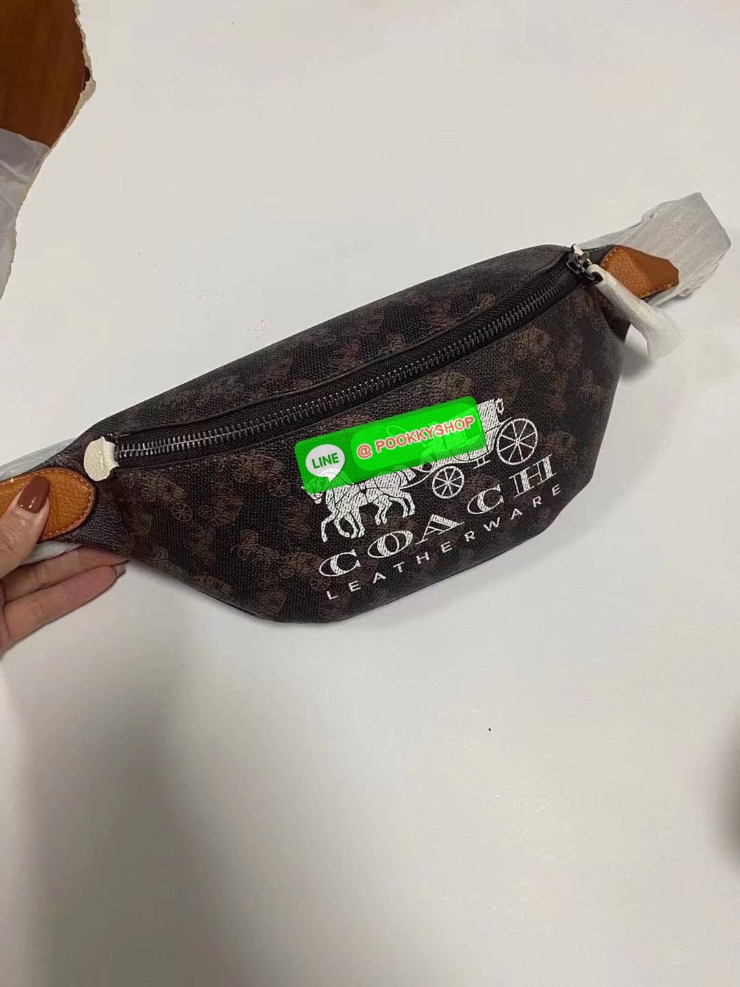 Coach Charter Belt Bag 7 Product Details Signature denim and refined calf leather Inside multifunction pocket Zip closure, fabric lining Adjustable strap for wear at waist