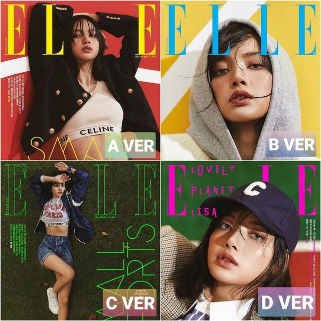 นิตยสาร ELLE 2021.04 LISA BLACKPINK เลือกปก A,B,C,D