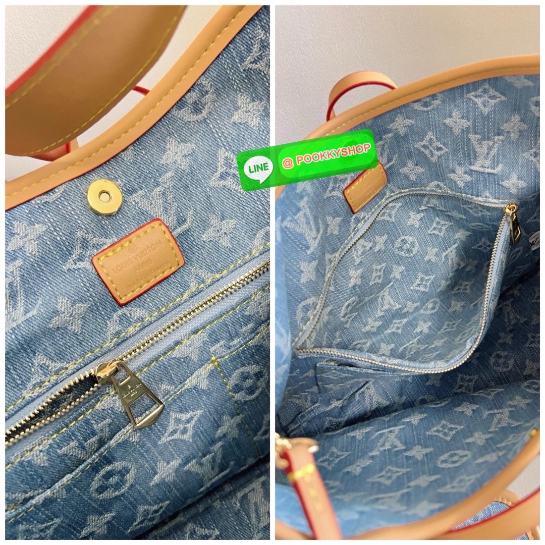 NEW ARRIVAL! ไม่ต้องตามหาแล้วจ้าา มีมาพร้อมส่งแล้ว ใหม่ล่าสุด LOUIS VUITTON CARRYALL PM DENIM BAG ((vip gift duty free ตปท)) 🔖พร้อมส่ง! สีใหม่คือสวยมากๆ วัสดุเดนิม((ยีนส์)) อย่างดี ทอลายแบรนด์นูนทั้งใบ ตัดขอบหนังแท้ค่ะ