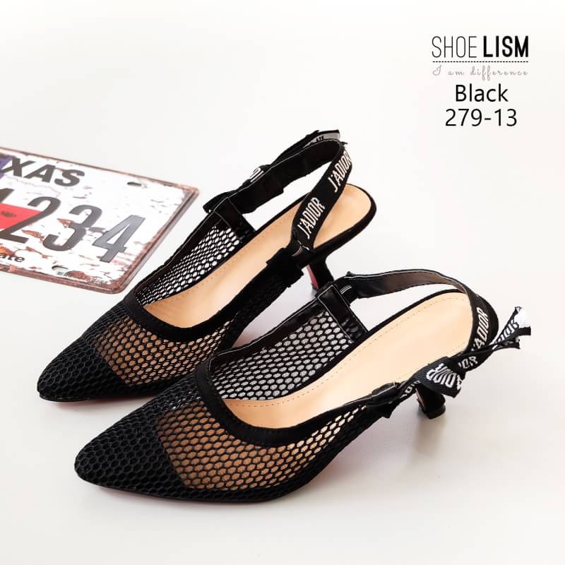 รองเท้าคัทชูส้นสูง สไตล์ซาร่าห์หน้าเรียว หนังตาข่าย รัดส้นยางยืด ใส่ง่าย กระชับเท้า สวยเรียบหรู ใส่สบายแมทสวยได้ทุกชุด ไม่ต้องบวกเผื่อค่ะ