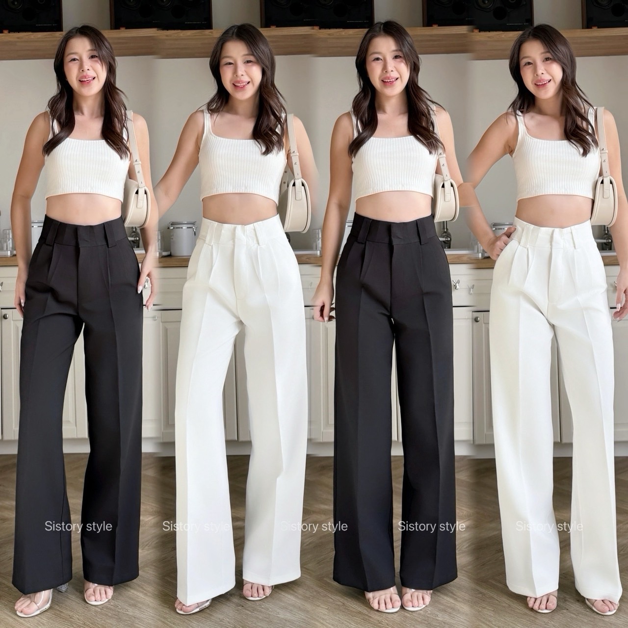 กางเกงแฟชั่น ทรงกระบอกกลาง 2 หู “ผ้าไมโคร “