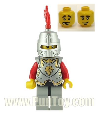 cas514: Kingdoms - Lion Knight Armor, Helmet Closed, Eyebrows and Goatee (Chess Bishop)