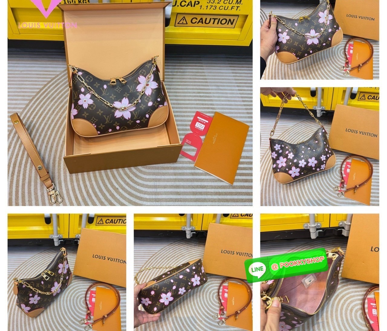 LV x TM Boulogne PM Cherry Blossom bag กระเป๋าสะพาย ดีไซน์คลาสสิครุ่นสุดปัง ปรับลุคให้มีชีวิตชีวาด้วยลายดอกไม้ซากุระเชอรี่บลอสซั่ม คอลใหม่สุดเอ็กซ์คลูซีฟ โมโนแกรมแคนวาสสุดไอคอนิกพิมพ์ลายดอกไม้สีสดใสคลาสสิค ขนาดกำลังดี ใช้งานได้สะดวกคล่องตัว ปากกระเป๋ามีซิ