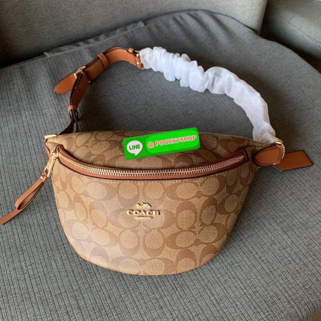 COACH F48740 BELT BAG IN SIGNATURE CANVAS กระเป๋าคาดอกทรง Unisex ทรงโดมรุ่นยอดฮิตไม่มีตกเทรน สวยเท่ทุกสี วัสดุหนังแคนวาสเคลือบคุณภาพดีตัดหนังแท้ ทนทาน ใช้งานง่าย ภายในเป็นช่องโล่ง ใส่ของได้เยอะ หยิบจับได้สะดวก ใช้ได้ทั้งชายและหญิง ใบจริงสวยไม่ผิดหวังคะ