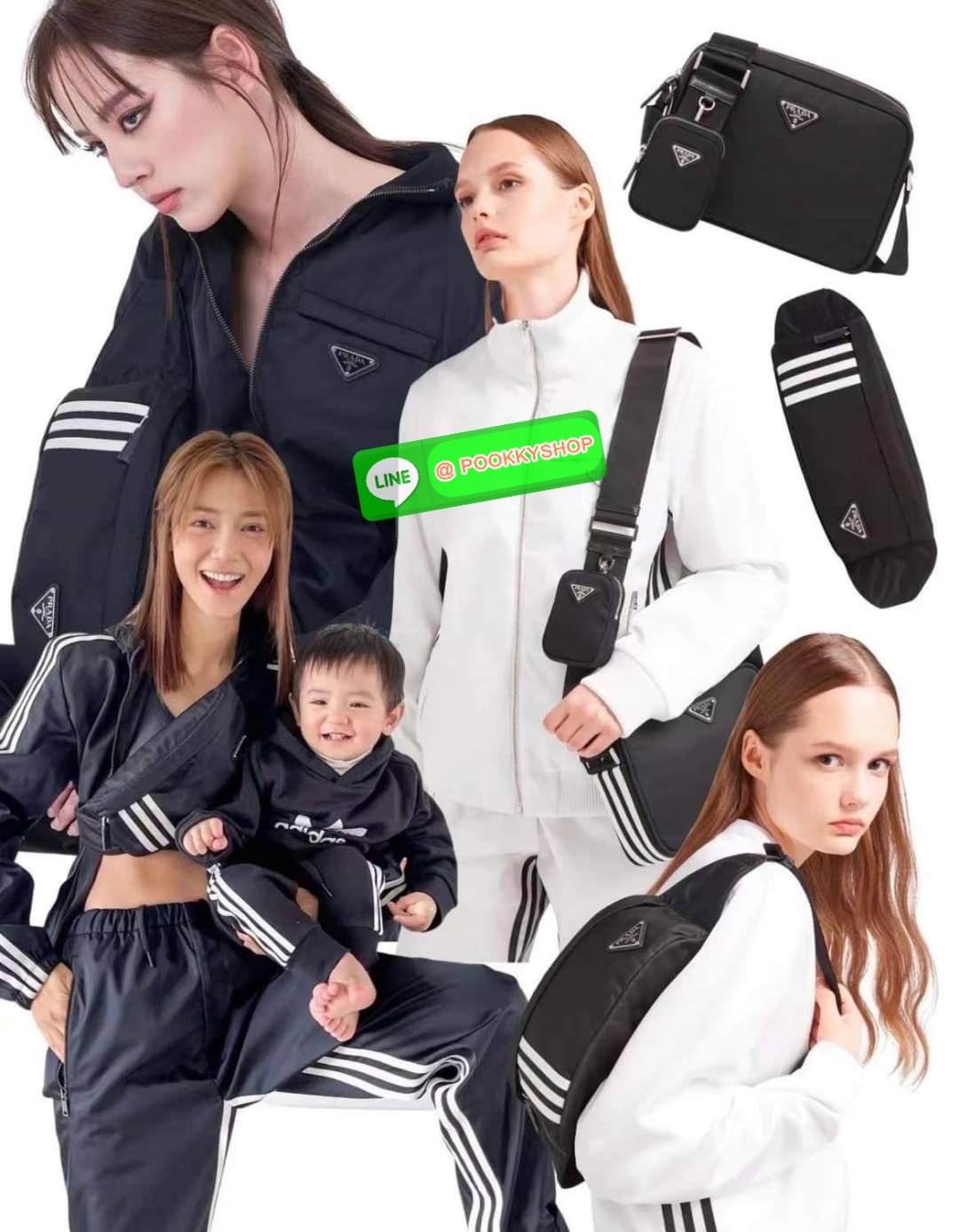 New Arrivals!!!PRADA Bag Premium gift กระเป๋าถือหรือสะพายพรีเมี่ยมกิ๊ฟ ซึ่ง Adidas และ Prada นำเสนอ กระเป๋าคาดเอวสไตล์สปอร์ตและอเนกประสงค์ และนำแถบสามแถบที่เป็นเครื่องหมายการค้าของ Adidas มาปรับปรุงใหม่ให้เป็นหนัง Saffiano ซึ่งเป็นวัสดุสัญลักษณ์ของ Prada