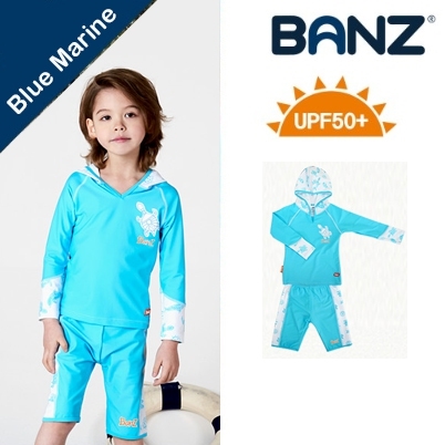 ิฺBanz ชุดว่ายน้ำเด็กหญิง ชุดว่ายน้ำเด็กชาย แขนยาวขายาว แบบมีฮูด กันยูวี