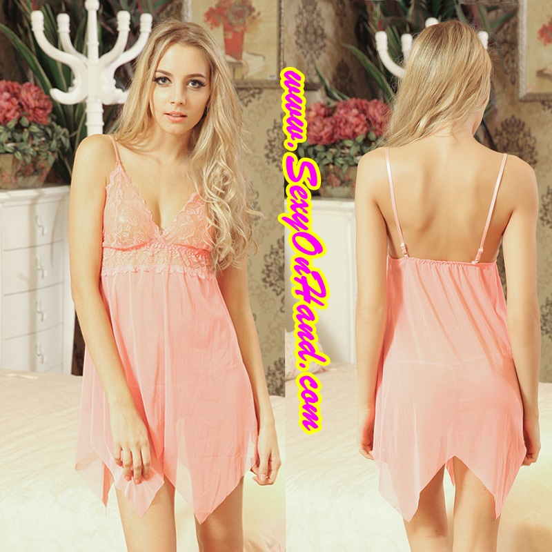 ชุดนอนเซ็กซี่ ชุดนอนซีทรู แต่งลูกไม้ ช่วงอก สีโอรสอ่อนอมพีช ชายเล่นระดับ เนื้อผ้าเกรดพรีเมี่ยม ทิ้งตัว สวยหรู มากคะ +G-string เข้าชุดคะ